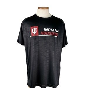 Indiana Hoosiers IU Football Performance T Shirt Men L Black Raglan Short Sleeve